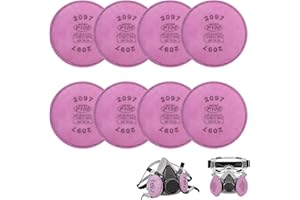 8pcs 2097 Respirator Filters, Particulate Filter Wool for P100 Filter Holder, Mounted on 2097 Filter Holder Compatible with 6