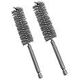 2pc Stainless Steel ALAZCO 5/8" Wire Brush for Power Drill Impact Driver Cleaning Wire Brush Stainless Steel Bore Brush - Hex Shank