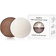 Zabiltro Natural Konjac Facial Sponges - Semicircles - for Gentle Face Cleansing and Exfoliation Eco-Friendly - Skincare Face Body Washing Cleaning - with White Pure and Wine Red,2pc. Set