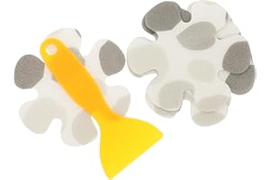 LOEFLIFA 10pcs Gray Flower Pattern Anti-Skid Bathtub Stickers Non-Slip Adhesive Tape for Shower Floor Safety