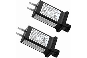 AIROADS 2PCS Replacement 24V 0.25A LED Transformer Model JT-DC240V025-C Class 2 Power Supply IP44 LED Light Controller Low Voltage Transformer for Christmas String Light (24V6W 2PCS)