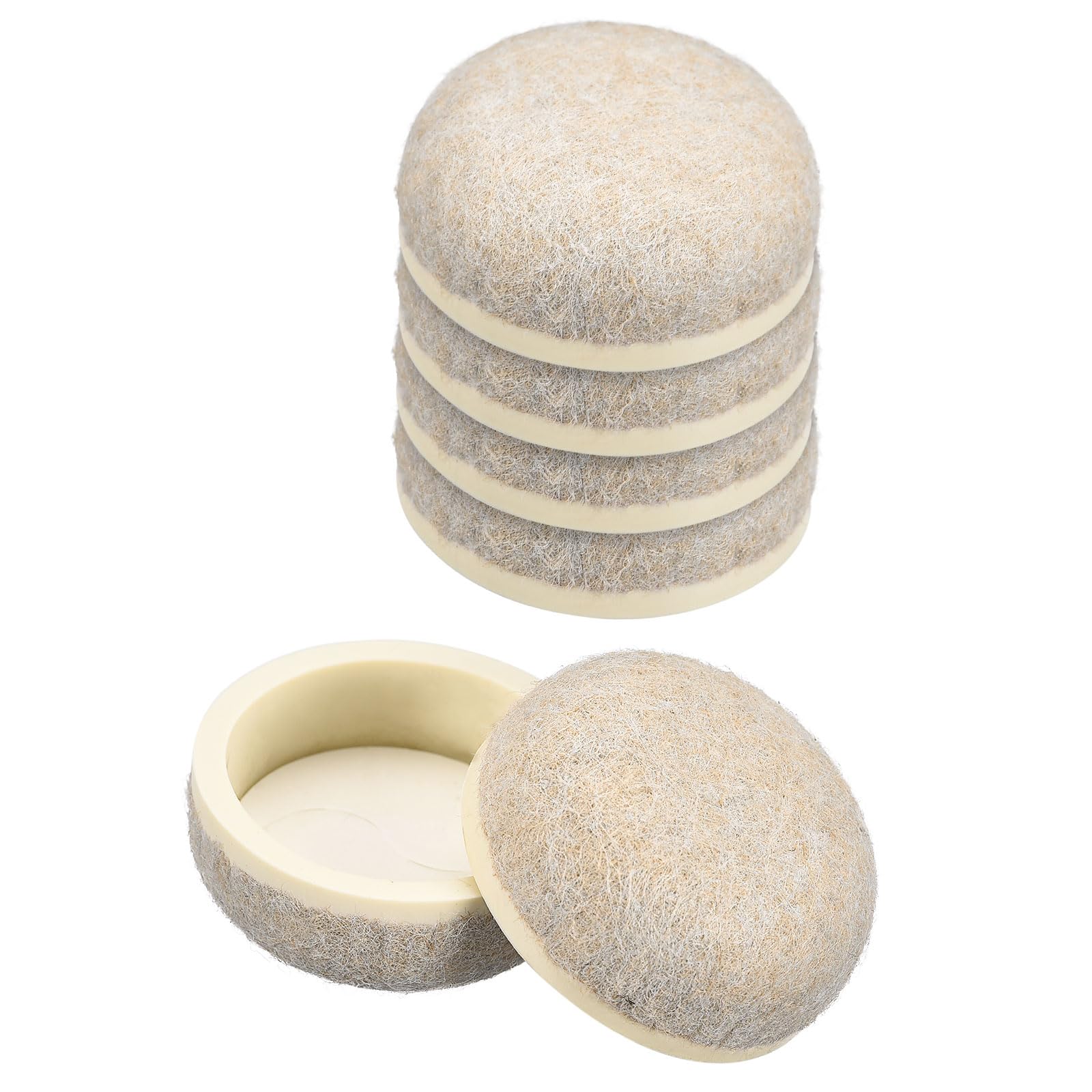uxcell Furniture Sliders, 8Pcs 1 1/4" - Formed Felt Round Sliding Pads, Chair Glides for Carpeted Tile Vinyl Hardwood Floors (Beige)