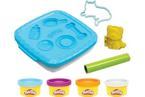 HASBRO Play-Doh Create ‘n Go Pets Playset, 4 Colors & Storage Container, Animal Toy Sets, Easter Basket Stuffers, Preschool Toys, Kids Arts & Crafts, Ages 3+