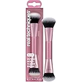 Real Techniques Ultimate Multi Tasker Brush, Dual-Ended Makeup Brush for Foundation, Blush Bronzer & Powder, Precision Sculpting & Blending, UltraPlush Bristles, Cruelty-Free, 1 Count