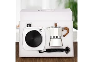 DITOSH 2-in-1 Moka Pot Espresso Set with Electric Stove 3 Cup Aluminum Stovetop Coffee Maker Percolator Italian Classic Mocha Coffee Machine for Italian and Cuban Cafe Brewing Portable Camping Travel