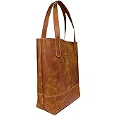 Premium Leather Tote Bag for Women – Large Genuine Full Grain Leather Shoulder Purse – Handmade Vintage Style Work Bag