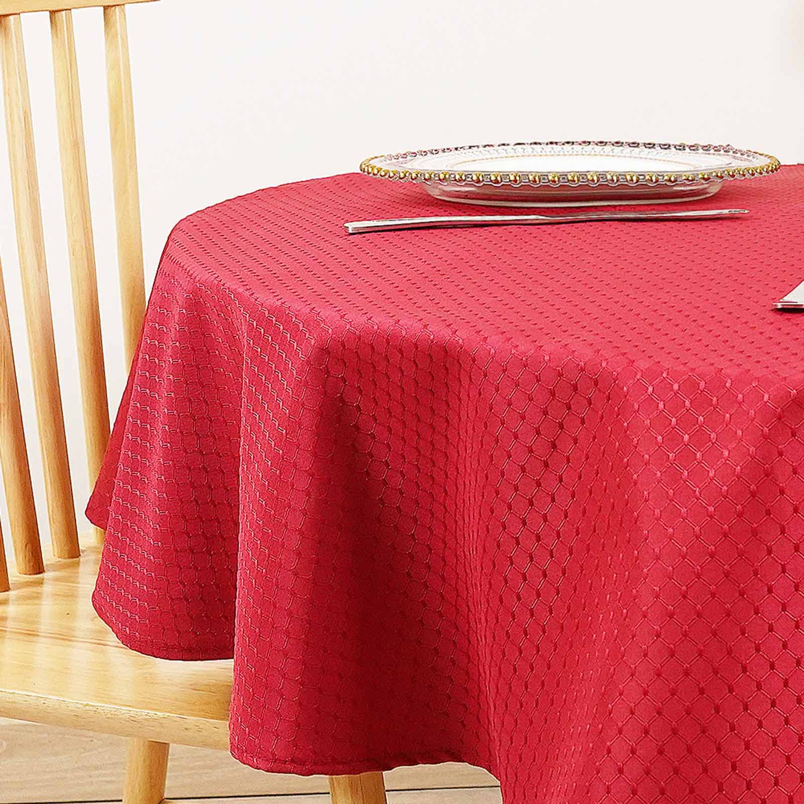 Eternal Beauty Round Tablecloth 150cm Wrinkle Free, Table Cover Water Resistant and Machine Washable for Home Dining Party Restaurant (Red, 59inch) — image 1