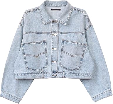 light blue short denim jacket