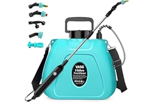 VASG 2 Gallon Battery Powered Garden Sprayer, Electric Backpack Sprayer, Garden Yard Lawn Sprayer with 5 Mist Nozzles & Retractable Wand & Adjustable Strap for Lawn, Weed, Yard