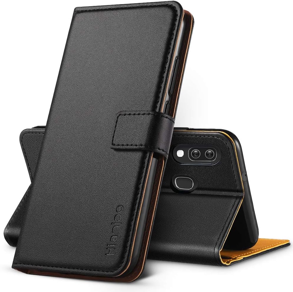 Hianjoo Phone Case Compatible with Samsung Galaxy A40, [Premium Leather] Wallet Card Flip Case Cover Replacement for Samsung Galaxy A40 - Black