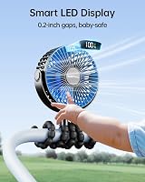 SWEETFULL Portable Pram Fan LED Display 4000mAh Battery 4 Speeds Travel Fan view 2