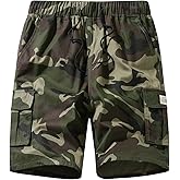 Msmsse Men's Cargo Shorts Elastic Waist Drawstring Summer Casual Cotton Work Athletic Shorts