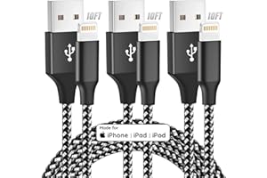 FAIYORE iPhone Charger Apple MFi Certified 3pack 10FT Long Lightning Cable Fast Charging Cord Compatible with iPhone 14/13/12/11 Pro Max Mini XR/XS/X/8/7/6 Plus SE iPod and More