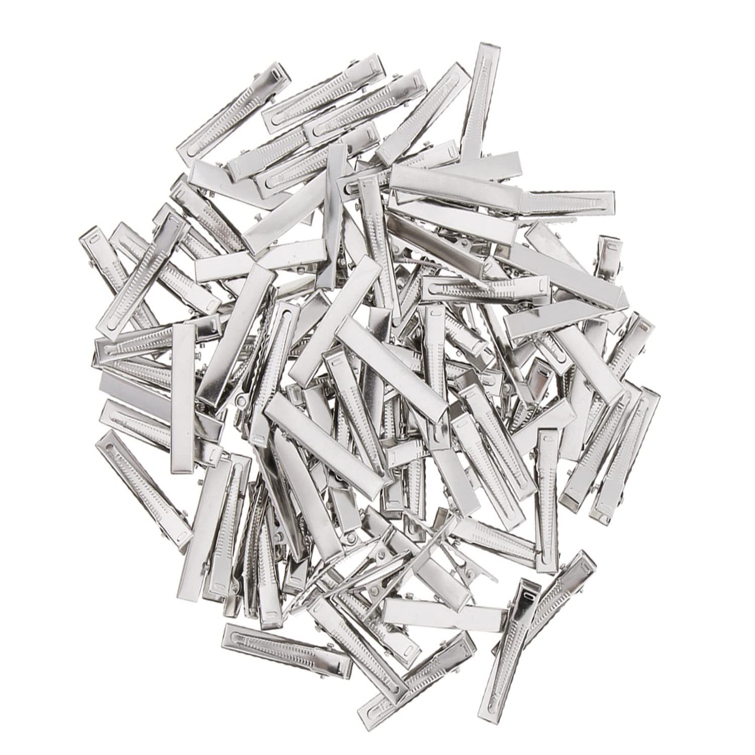 JZK 50 x Silver duck bill hair clips 6cm metal hair clips alligator hair clips hairpins for home salon and DIY for girl and women
