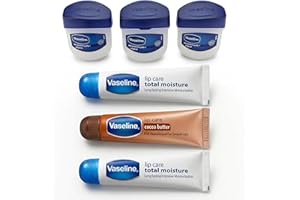 Vaseline Lip Balm and Petroleum Jelly Bundle 6 Count Travel Size Lip Care Total Moisture