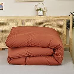 Cottonight Burnt Orange Comforter Set Queen Rust