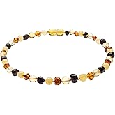 Genuine Amber Necklace from Baltic Sea Made with Polished Mixed 34 cm (13.4 Inches)