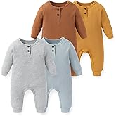 JELYLOVE Unisex Long Sleeve 4-Pack Baby Romper infant Boy Girl Jumpsuits 0-24Months New Born Outfits