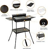 LIVIVO Electric Charcoal BBQ Grill 2200W Indoor Outdoor Thermostat view 7
