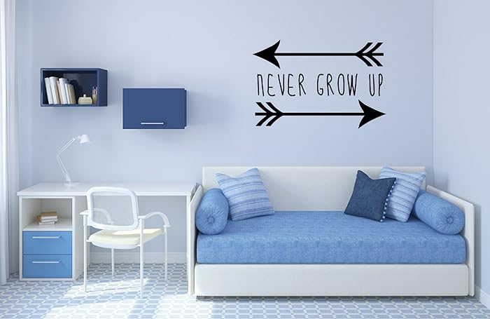 Amazon Com Children S Wall Decal Never Grow Up Vinyl