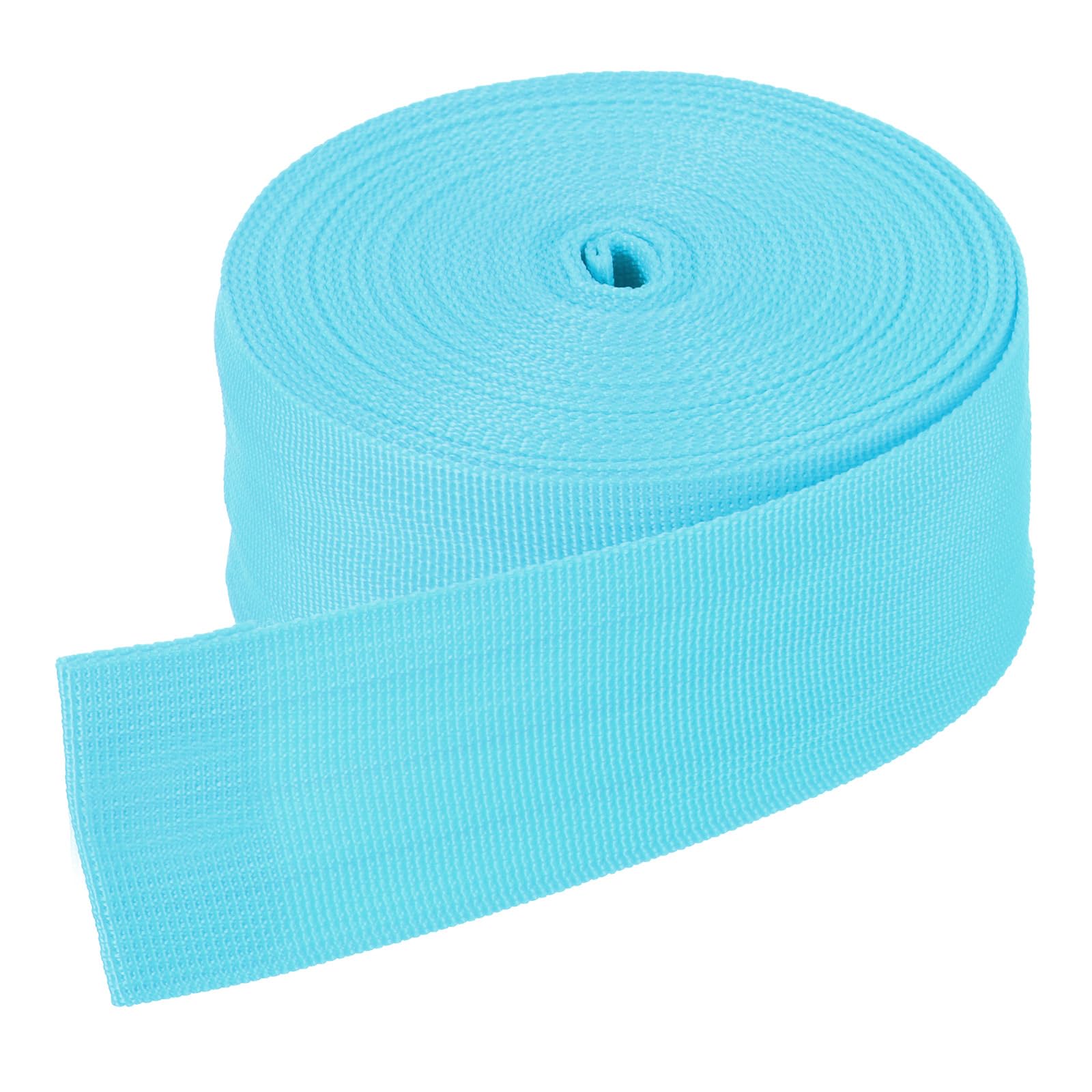 DMiotech 10 Yard x 2 Inch Width Nylon Webbing Strap Poly Flat Webbing Strapping for DIY Craft Backpack Strapping, Sewing, Outdoor Gear Repair, Light Blue