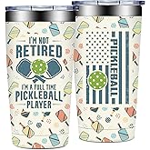 Loecuxe Pickleball Gifts for Women, Men - Pickle Ball Gifts for Woman - Christmas, Birthday Gift for Pickle Ball Lovers - I'm Not Retired I'm a Full Time Pickleball Tumbler Cup 20 oz