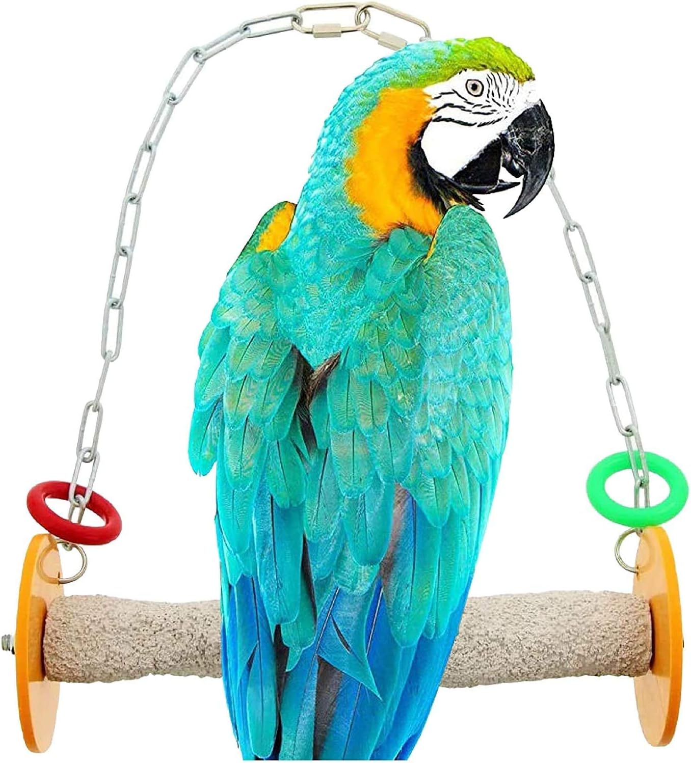 Sweet Feet and Beak Roll Swing and Perch Bird Toys - Keeps Nails and Beak in Top Condition - Handmade Pet Supplies - Safe and Non-Toxic Bird Cages Accessories - Parrot Toys (9" Orange M) : Pet Supplies