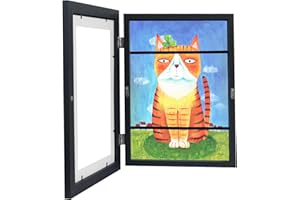 MammyGol Kids Art Frames in Black, Picture Frame Displays 8.5x11 without Mat, Front Opening Kids Artwork Frames Changeable, Storage Frame for Wall Tabletop, Holds 50-150 Pcs