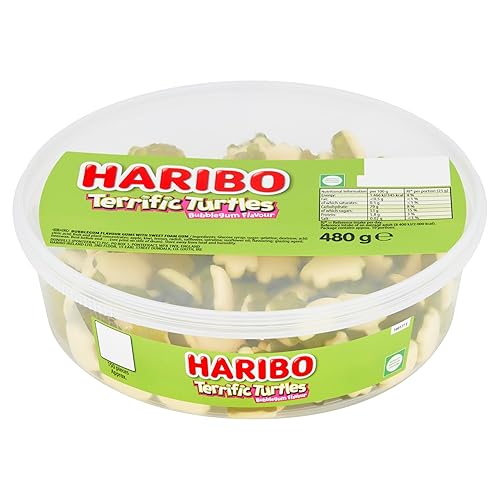 HARIBO Terrific Turtles – 150 Pieces of Fruity Gummy Sweets – 480g Tub
