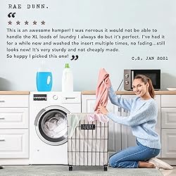 Rae Dunn Heavy Duty Laundry Hamper on Wheels