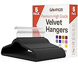 Black Velvet Hangers 5 Pack – 360° Swivel