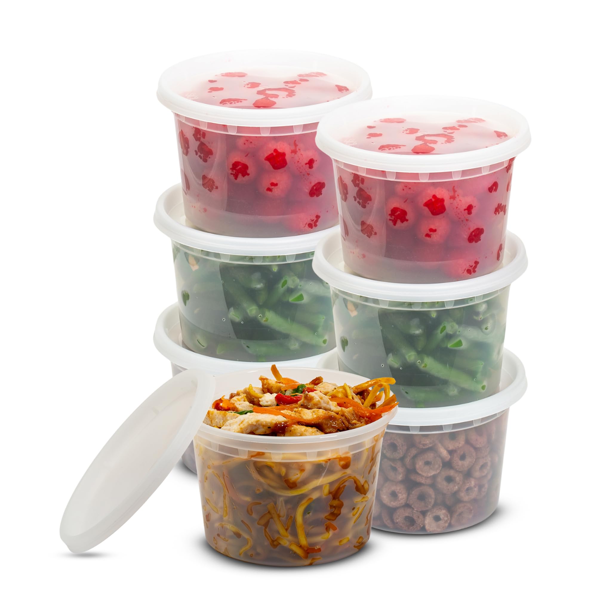 Superior 20-Pack 16oz Microwave Containers With Lids – Durable Crack-Resistant Clear Round Food Containers With Lids - Food Storage Containers - Leak Proof, Meal Prep Containers