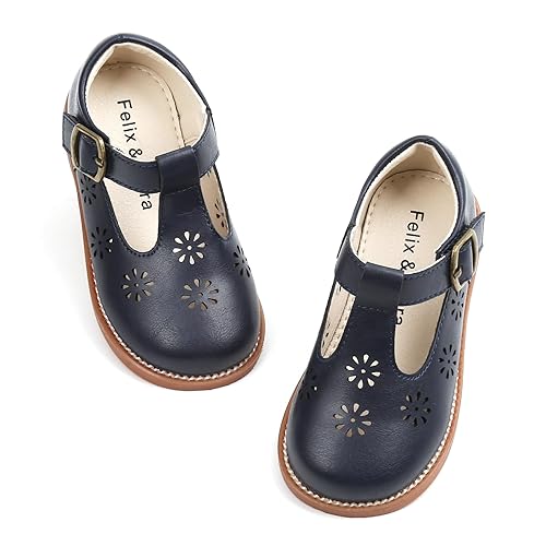 Felix Flora Toddler Little Girl Navy Blue Mary Jane Dress Shoes