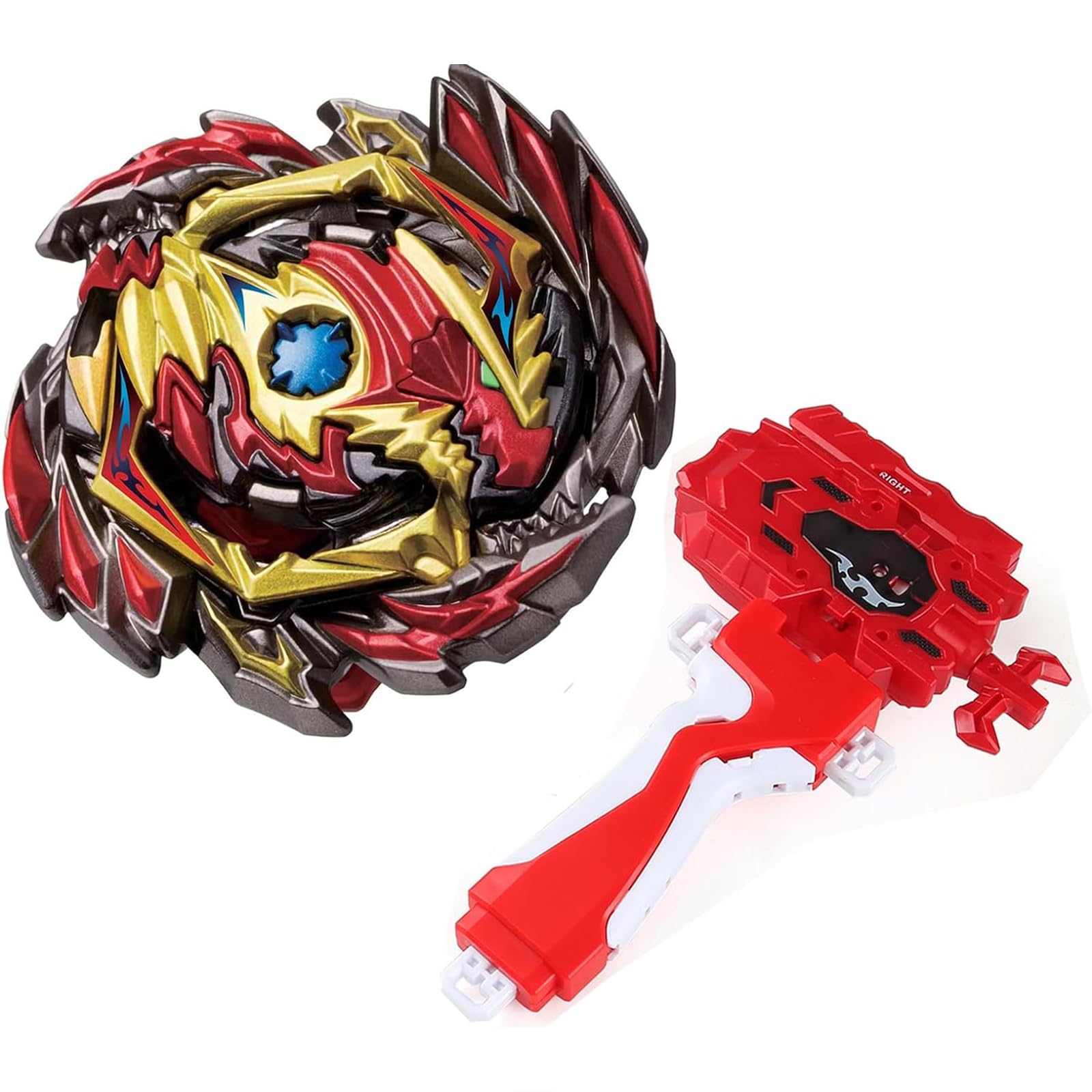 mlywd Spinning Tops Set With Launcher, 4D Metal Fusion Gyros Set, Spinning Top Toy Gift, B-145