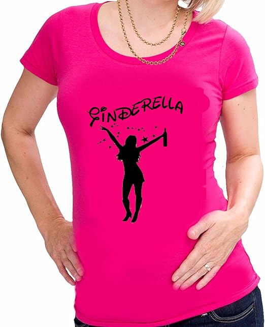 Focal Point Ginderella Cinderella Drinking Drink Bell Tinkerbell Black White Pink Size Xs Ladies Fun Shirt Spruches Party T Shirt Xxl Amazon De Bekleidung