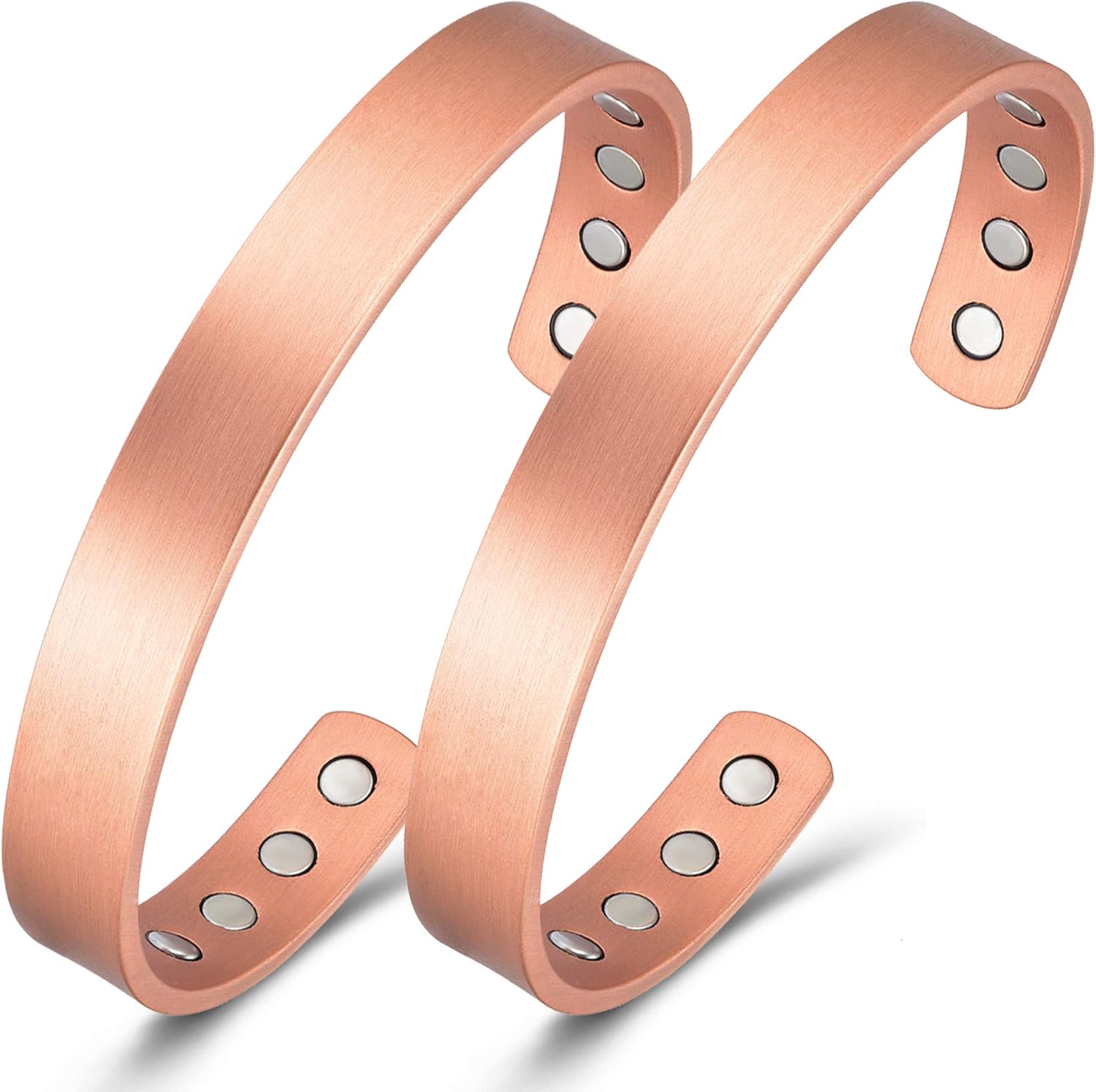 Gioieiieria Copper Bracelet for Women Men Arthritis Pain Relief Magnetic Therapy 3500 Gauss Strong Magnets Adjustable 2PCS Cuff Bracelet Gift: Health & Personal Care
