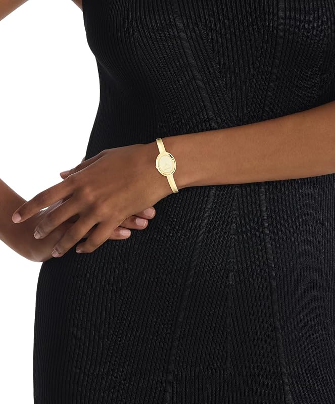 Zwei-Zeiger-Quarzwerk-Uhr für Damen Kollektion Twisted Bezel mit Goldfarben mit Armreif aus Edelstahl - 25100056 — Foto 4 von 8