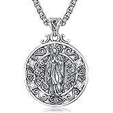 F4DEDAN Virgin Mary Necklace for Women 925 Sterling Silver Mother Mary Necklace Catholic Gifts