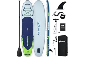 Quashley Inflatable Stand Up Paddle Board Ultra-Light Paddleboards 10ft-11ft Length and 32inch/34inch Wide Board for Beginners with All Premium SUP Accessories for Youth & Adults Yoga and Fishing