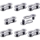 8 Pairs Bicycle Missing Link for 6, 7, 8, 9, 10 Speed Chain Master Link for Bicycle Chain Reusable Bike Parts, Silver