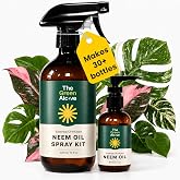 Neem Oil for Plants (Makes 30 Bottles) with Spray Bottle &amp; Essential Oils for Indoor Houseplants &amp; Outdoor Gardens, Natural Leaf Shine