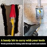 WeaShaemgLi 33ft Fiberglass Fish Tape Electrical Cable Puller Rod Kit w/ view 3