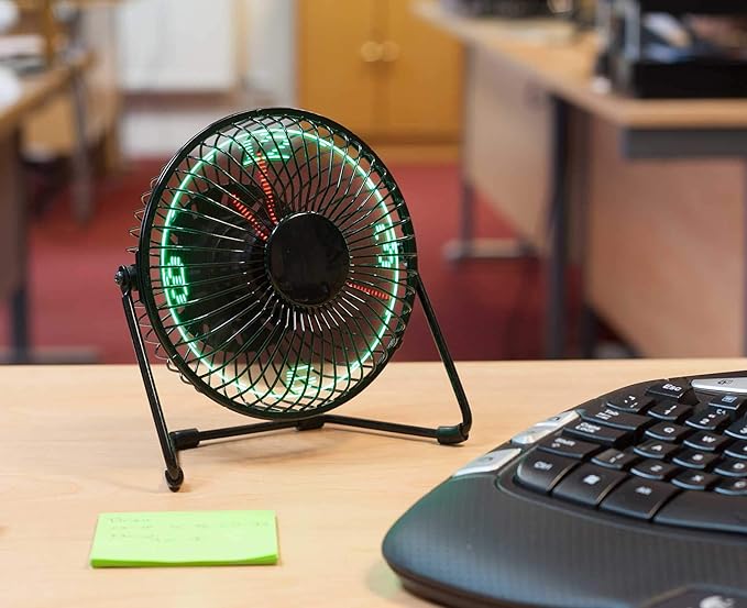 Desktop Led Clock Fan Amazon.de Elektronik