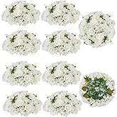 BLOSMON Artificial Flower Balls Wedding Centerpieces 10 Pcs 15.7" Large White Fake Flowers Rose Hydrangea Ball Arrangement Center Pieces for Table Silk Floral Bouquet for Wedding Party Home Decor
