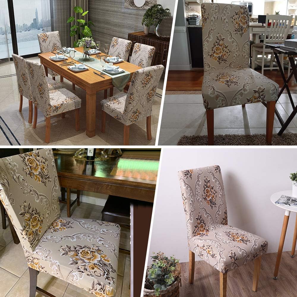 VIVOTE Dining Room Chair Covers Stretch Dining Chair Slipcover Parsons Chair Covers Chair Furniture Protector Covers Removable Washable Chair Cover for Dining Room, Hotel, Ceremony (2 Pack): Kitchen & Dining