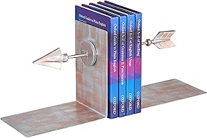 Metal Bookend Book End | Iron Decorative Bookend | Designer Unique Arrow Bookend for Shelves | Metal Book End for Desk Bookshelf | Rustic Stopper for Books CD's | Living Room Decorations