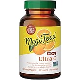 MegaFood Ultra C 400 mg - Vegan Vitamin C Immune Support Supplement, Vitamin C Supplement Made with Real Food Including Broccoli, Carrot, Cranberry & Brown Rice - 90 Tablets, 90 Servings