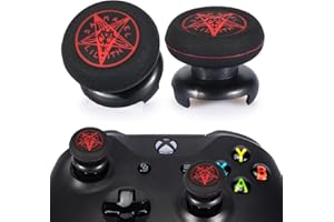 Playrealm FPS Thumbstick Extender & Printing Rubber Silicone Grip Cover 2 Sets for Xbox Series X/S & Xbox One Controller(Demon Circle)