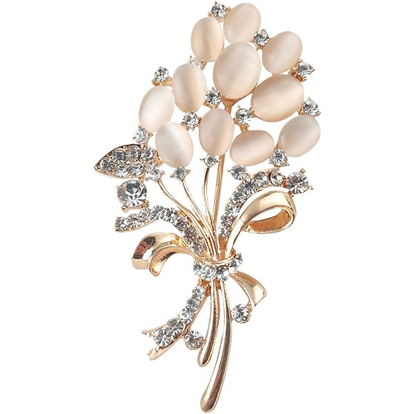 Broche Réutilisable Avec Glands Magnétiques Diamants Fleurs De Lotus