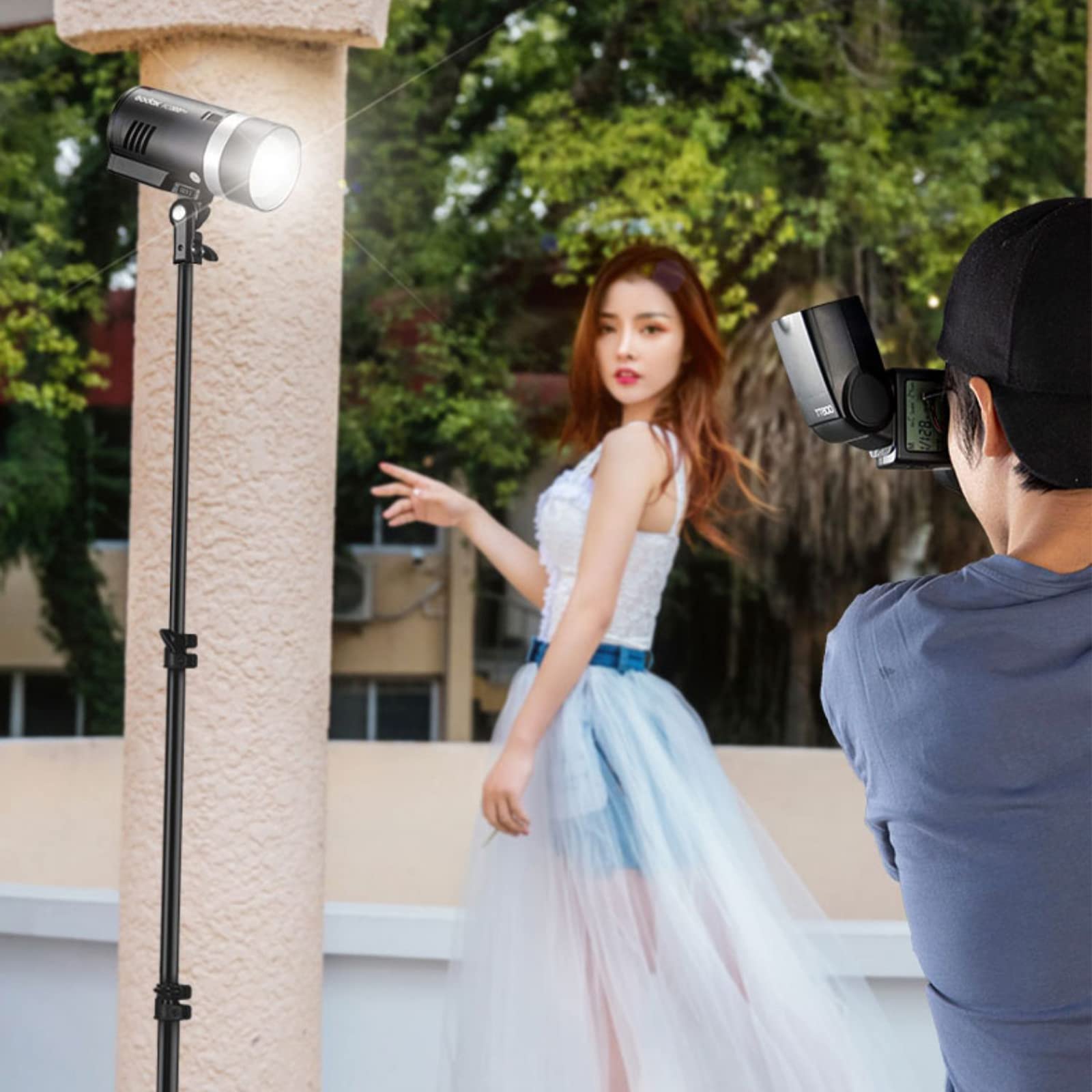 GODOX AD300Pro Studio Outdoor Strobe Flash, AD300 Pro 300W 2.4G TTL HSS 1/8000s Monolight Speedlite Light, 2600mAh Lithium Battery, 0.01-1.5s Recycle Time, 12W Bi-Color Dimmable Modeling LED